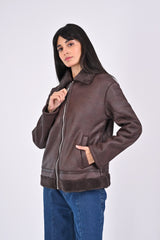 JACKET WITH FUR NOTCH COLLAR