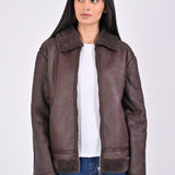 JACKET WITH FUR NOTCH COLLAR