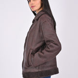 JACKET WITH FUR NOTCH COLLAR