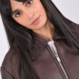 JACKET WITH FUR NOTCH COLLAR