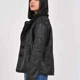 JACKET WITH FUR NOTCH COLLAR