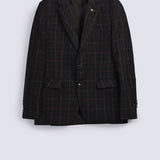 WOOL BLEND CHECK COAT