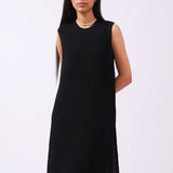 SLEEVELESS LUREX KNITTED SWEATER DRESS