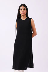 SLEEVELESS LUREX KNITTED SWEATER DRESS