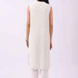 SLEEVELESS LUREX KNITTED SWEATER DRESS