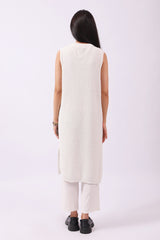 SLEEVELESS LUREX KNITTED SWEATER DRESS