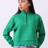 CROPPED SWEATSHIRT WITH ZIPPER