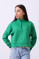 CROPPED SWEATSHIRT WITH ZIPPER