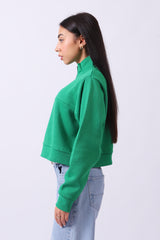 CROPPED SWEATSHIRT WITH ZIPPER