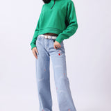 CROPPED SWEATSHIRT WITH ZIPPER