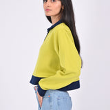 CROPPED CONTRAST COLOR SWEATSHIRT