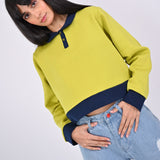 CROPPED CONTRAST COLOR SWEATSHIRT