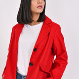 SHORT COAT WITH FLAP POCKET DETAIL