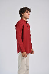 MANDARIN COLLAR SHIRT