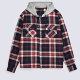 BAGGY FIT HOODED FLANNEL CHECK SHIRT