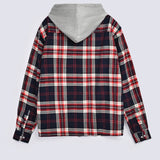 BAGGY FIT HOODED FLANNEL CHECK SHIRT