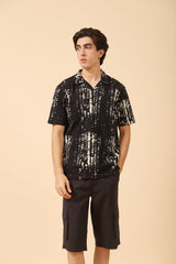 RESORT COLLAR PRINTED BAGGY FIT POLO