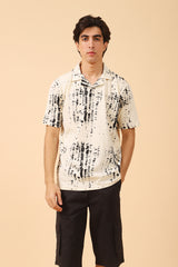 RESORT COLLAR PRINTED BAGGY FIT POLO