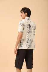 RESORT COLLAR PRINTED BAGGY FIT POLO