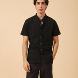 MANDARIN COLLAR BUTTON DOWN POLO