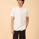 MANDARIN COLLAR BUTTON DOWN POLO