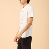 MANDARIN COLLAR BUTTON DOWN POLO