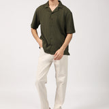 RESORT COLLAR BUTTON DOWN BOX FIT TEXTURED POLO