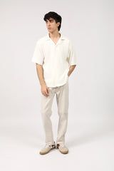 RESORT COLLAR BUTTON DOWN BOX FIT TEXTURED POLO