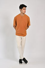 BAGGY FIT STONE WASH HENLEY