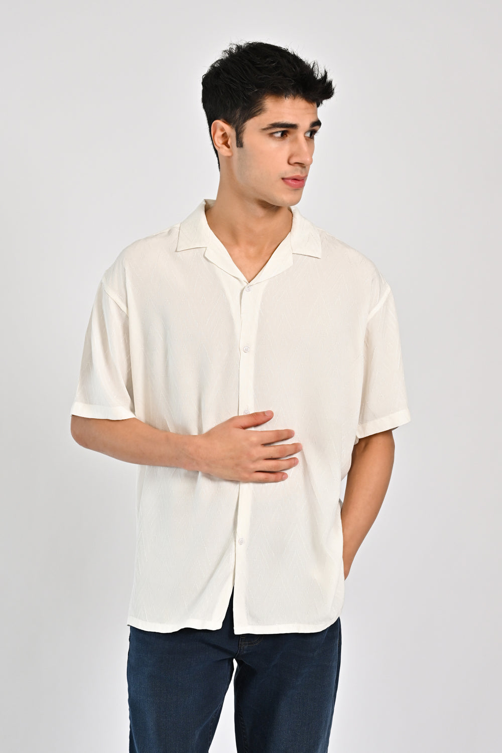 JACQUARD BAGGY FIT SHIRT