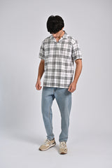 RESORT COLLAR BAGGY FIT CHECK SHIRT