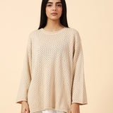 CROCHET KNIT OVERSIZED TOP