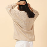 CROCHET KNIT OVERSIZED TOP