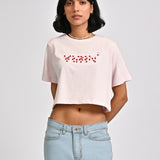 SLOGAN EMBROIDERED TEE