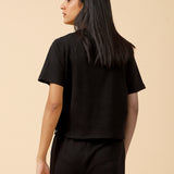 RIBBED TEE WITH DRAWCORD DETAIL