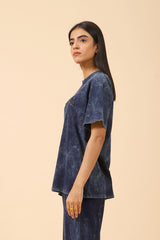 DENIM-WASHED OVERSIZED TEE