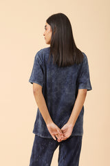 DENIM-WASHED OVERSIZED TEE