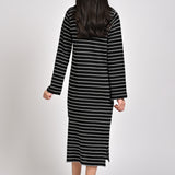 LONG STRIPED KNIT DRESS