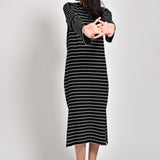 LONG STRIPED KNIT DRESS