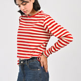 STRIPED TEE WITH TIE DETAIL