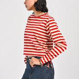 STRIPED TEE WITH TIE DETAIL