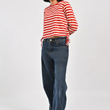 STRIPED TEE WITH TIE DETAIL