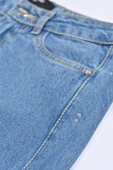 FLARED EMBELLISHED DENIM