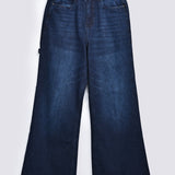 WIDE LEG DENIM WITH WAIST BELT