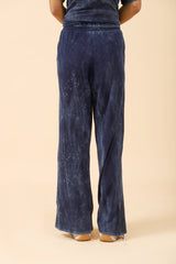 DENIM-WASHED WIDE LEG TROUSER