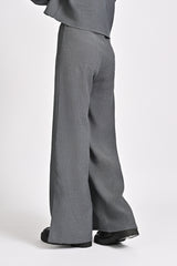 TEXTURED TROUSERS WITH SLIT