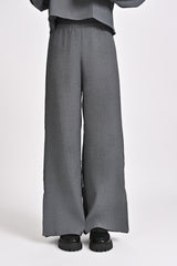 TEXTURED TROUSERS WITH SLIT