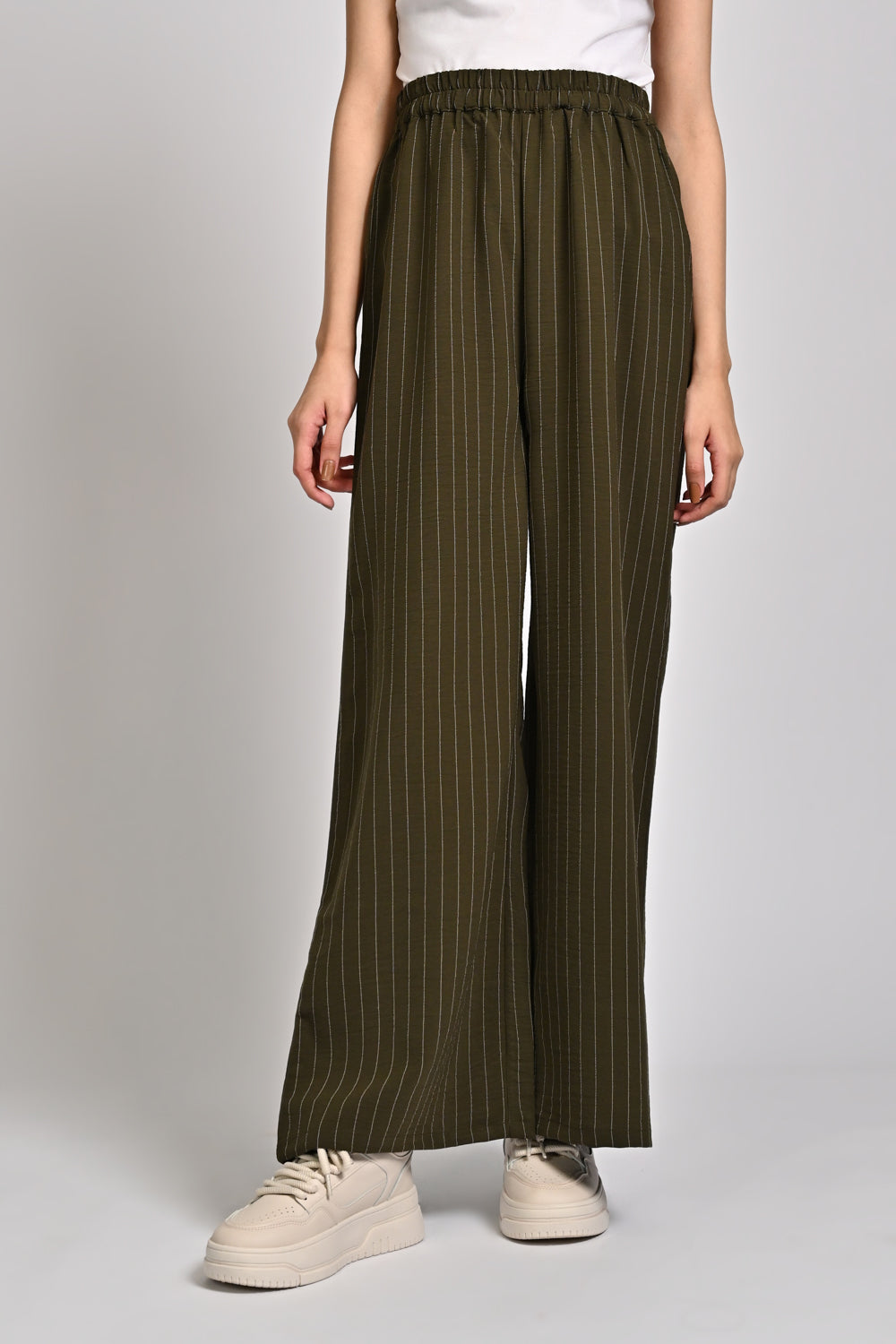 STRIPED WIDE LEG TROUSER