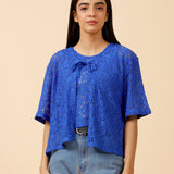 LACE TOP WITH TIE DETAIL