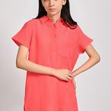 BUTTON DOWN TOP WITH CAP SLEEVES